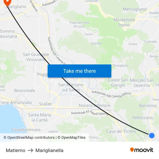 Matierno to Mariglianella map