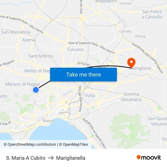 S. Maria A Cubito to Mariglianella map