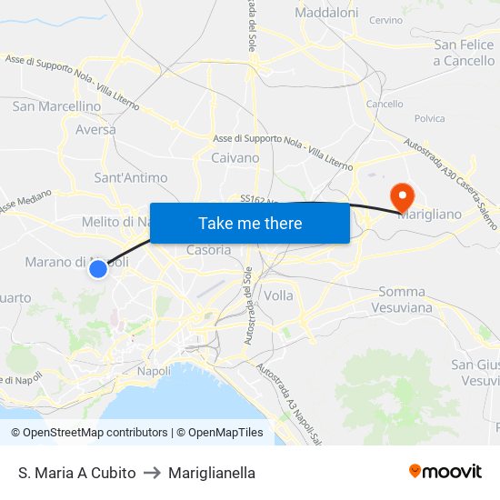 S. Maria A Cubito to Mariglianella map