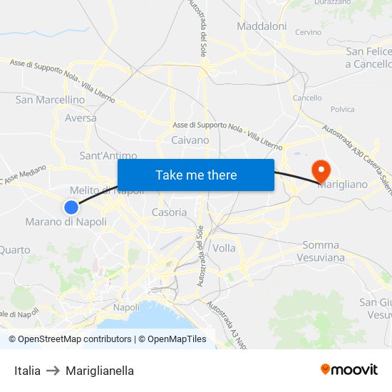 Italia to Mariglianella map