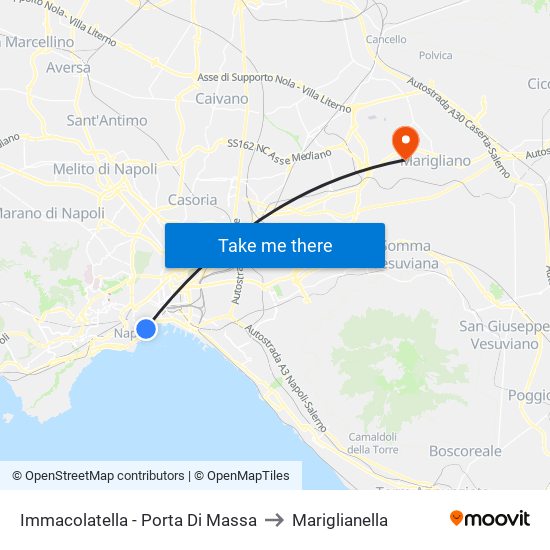 Immacolatella - Porta Di Massa to Mariglianella map