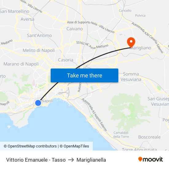 Vittorio Emanuele - Tasso to Mariglianella map