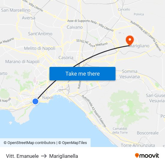 Vitt. Emanuele to Mariglianella map