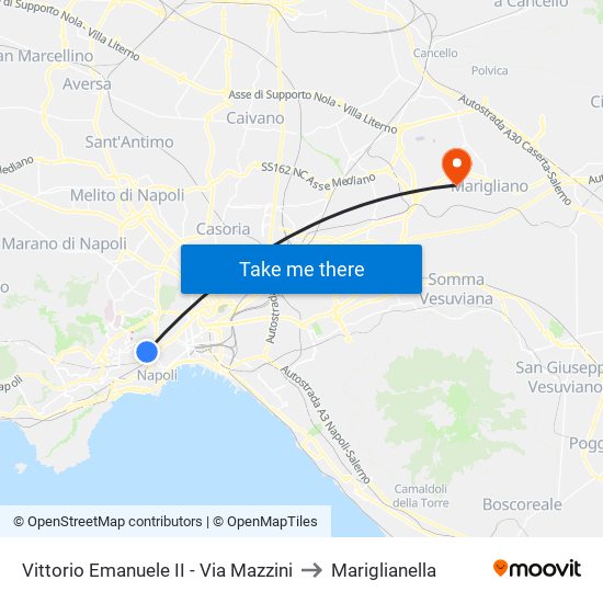 Vittorio Emanuele II - Via Mazzini to Mariglianella map
