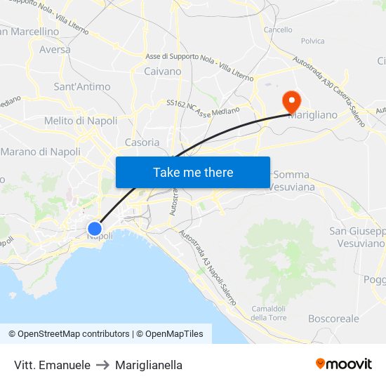 Vitt. Emanuele to Mariglianella map