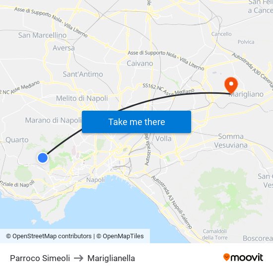 Parroco Simeoli to Mariglianella map