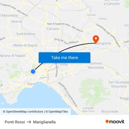 Ponti Rossi to Mariglianella map