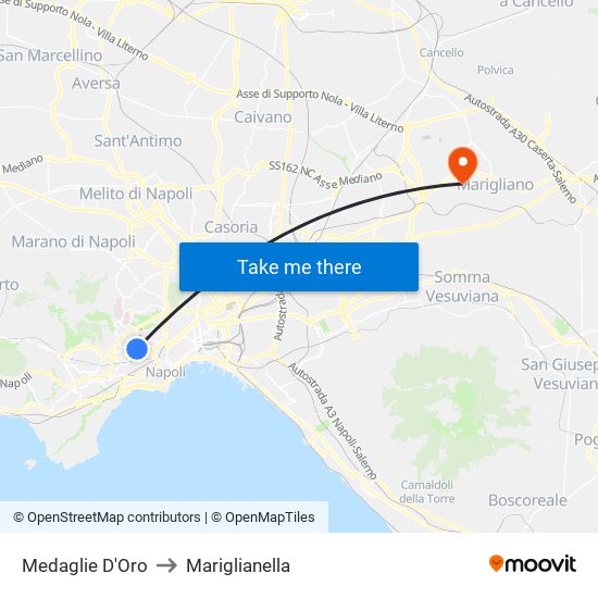Medaglie D'Oro to Mariglianella map