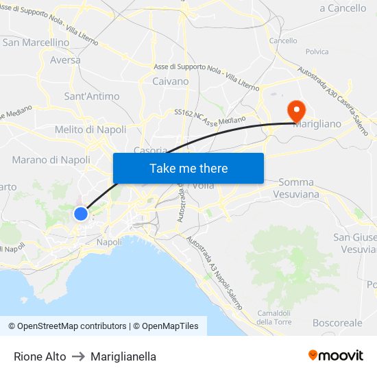 Rione Alto to Mariglianella map