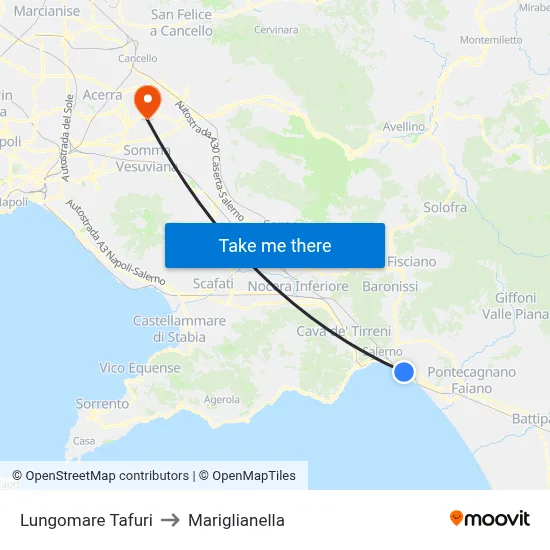 Tafuri Waterfront to Mariglianella map