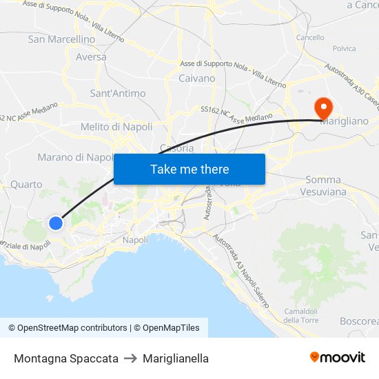 Montagna Spaccata to Mariglianella map
