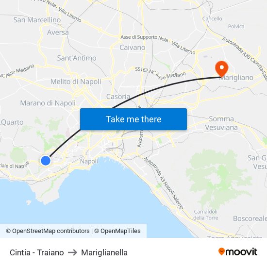 Cintia - Traiano to Mariglianella map