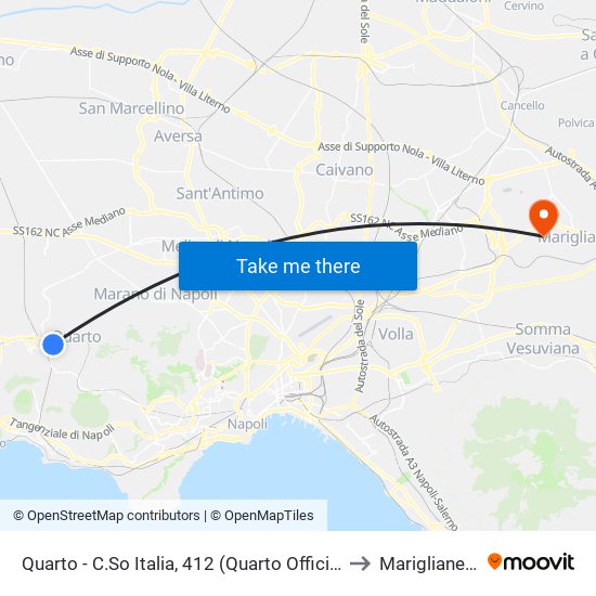 Quarto - C.So Italia, 412 (Quarto Officina) to Mariglianella map