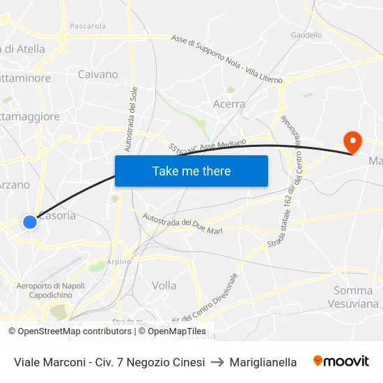 Marconi Avenue - No. 7 Chinese Shops to Mariglianella map