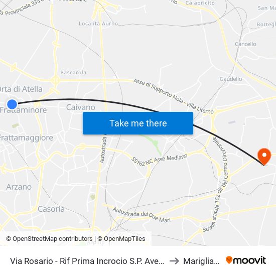 Via Rosario - Rif Prima Incrocio S.P. Aversa-Caivano to Mariglianella map