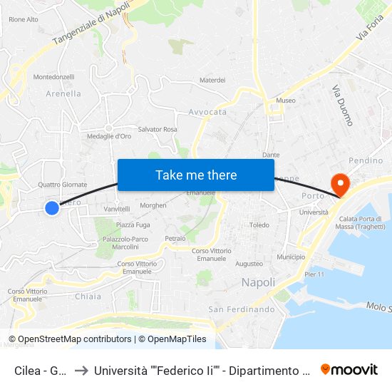 Cilea - Gemito to Università ""Federico Ii"" - Dipartimento Di Giurisprudenza map