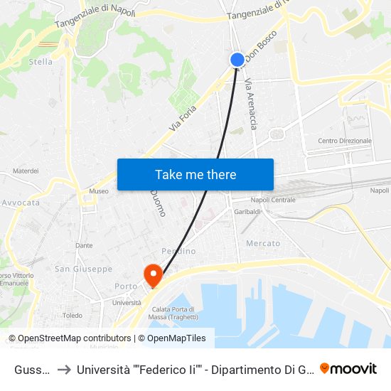 Gussone to Università ""Federico Ii"" - Dipartimento Di Giurisprudenza map