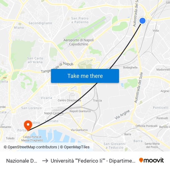 Nazionale Delle Puglie to Università ""Federico Ii"" - Dipartimento Di Giurisprudenza map