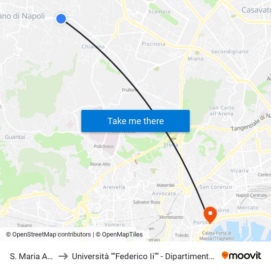 S. Maria A Cubito to Università ""Federico Ii"" - Dipartimento Di Giurisprudenza map