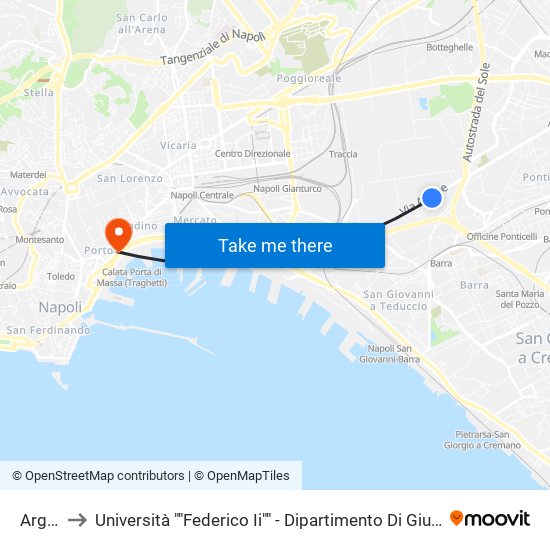 Argine to Università ""Federico Ii"" - Dipartimento Di Giurisprudenza map