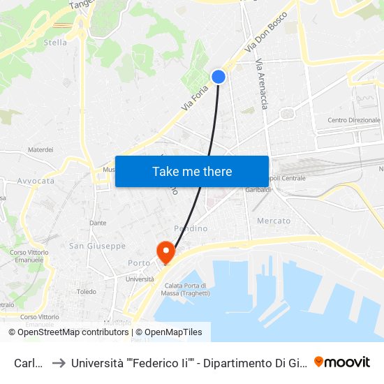 Carlo III to Università ""Federico Ii"" - Dipartimento Di Giurisprudenza map