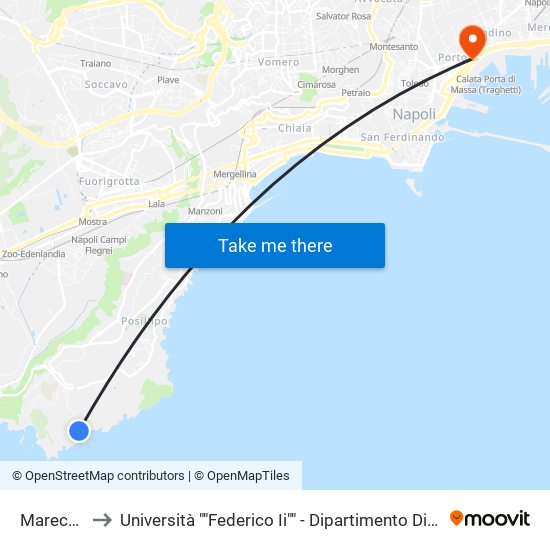 Marechiaro to Università ""Federico Ii"" - Dipartimento Di Giurisprudenza map