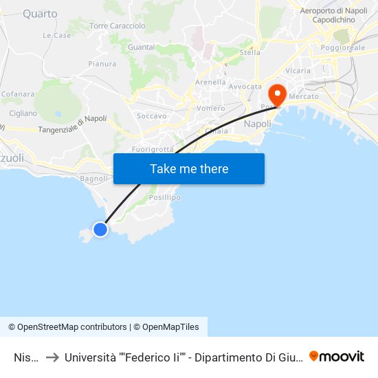 Nisida to Università ""Federico Ii"" - Dipartimento Di Giurisprudenza map