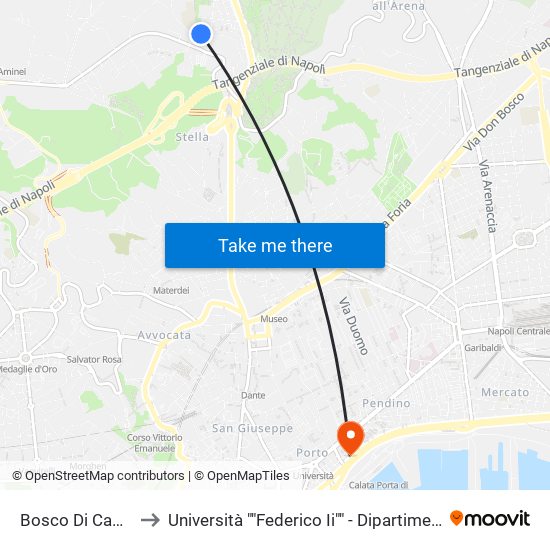 Bosco Di Capodimonte to Università ""Federico Ii"" - Dipartimento Di Giurisprudenza map