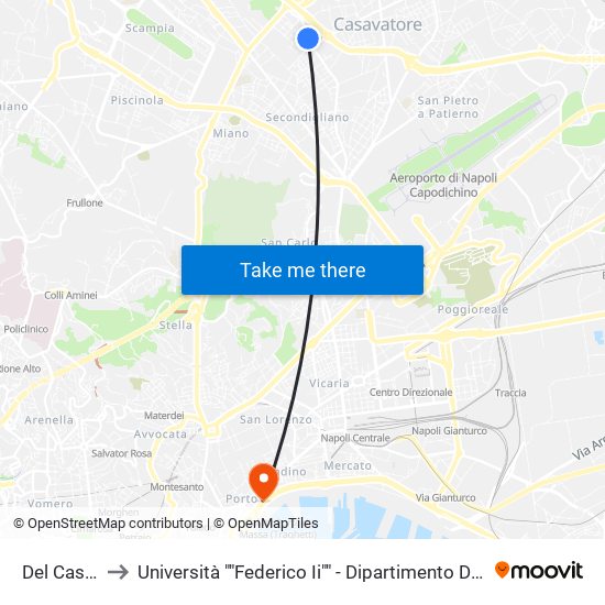 Del Cassano to Università ""Federico Ii"" - Dipartimento Di Giurisprudenza map