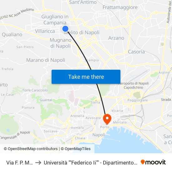 Via F. P. Michetti, 3 to Università ""Federico Ii"" - Dipartimento Di Scienze Politiche (Disp) map