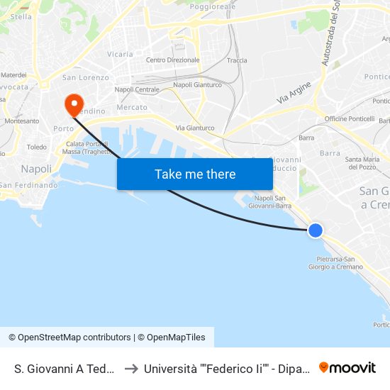 S. Giovanni A Teduccio - II Vicolo Marina to Università ""Federico Ii"" - Dipartimento Di Scienze Politiche (Disp) map