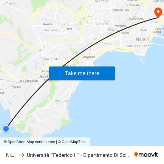 Nisida to Università ""Federico Ii"" - Dipartimento Di Scienze Politiche (Disp) map