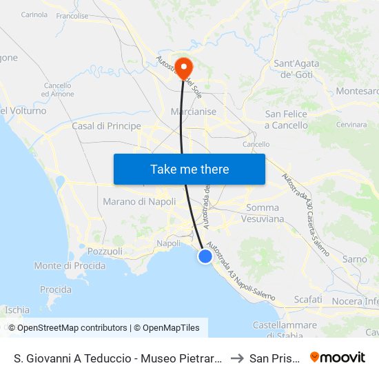 S. Giovanni A Teduccio - Museo Pietrarsa to San Prisco map