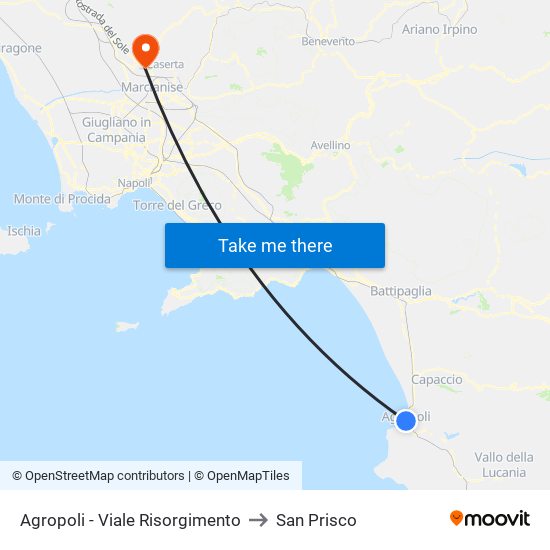 Agropoli - Viale Risorgimento to San Prisco map