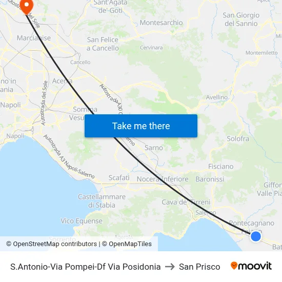 St. Antonio-Pompei Road-Posidonia Road to San Prisco map