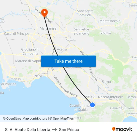 Sant'Antonio Abate Della Liberta to San Prisco map