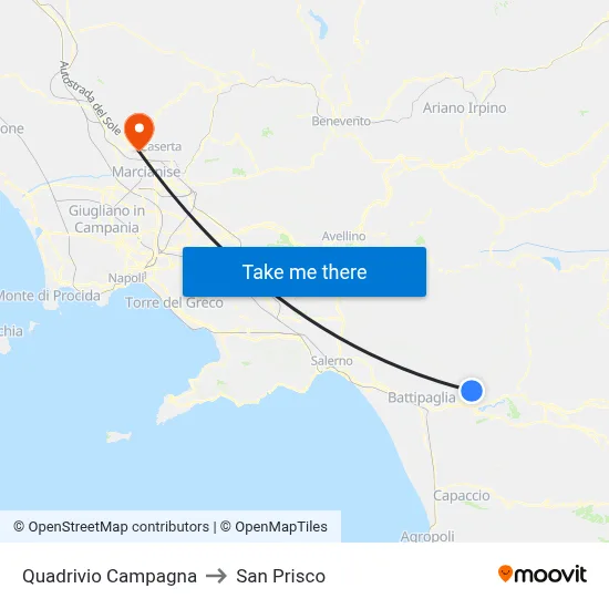 Campagna Crossroads to San Prisco map