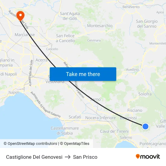 Castiglione Del Genovesi to San Prisco map