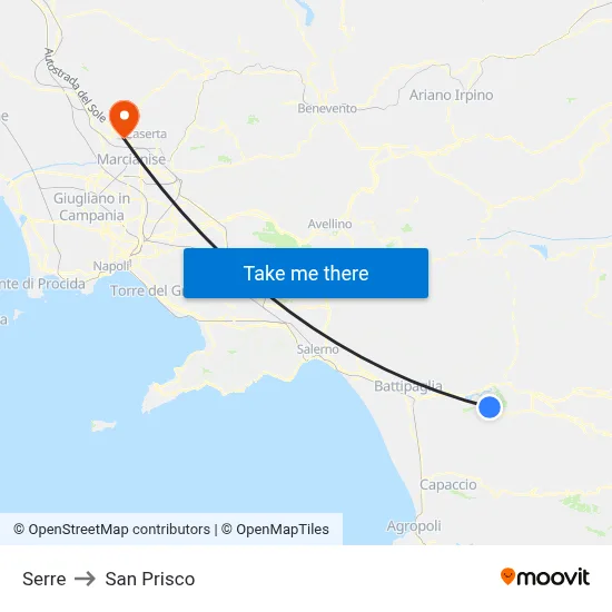 Greenhouses to San Prisco map