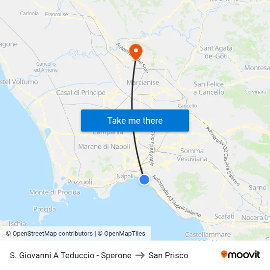 San Giovanni a Teduccio - Sperone to San Prisco map