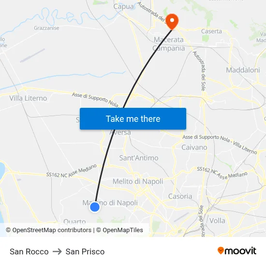 San Rocco to San Prisco map