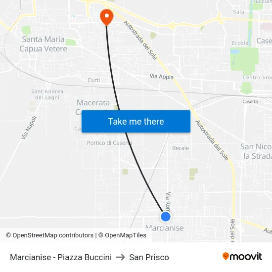 Marcianise - Buccini Square to San Prisco map