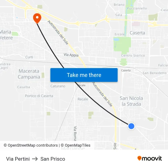 Pertini Street to San Prisco map