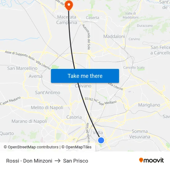Rossi - Don Minzoni to San Prisco map