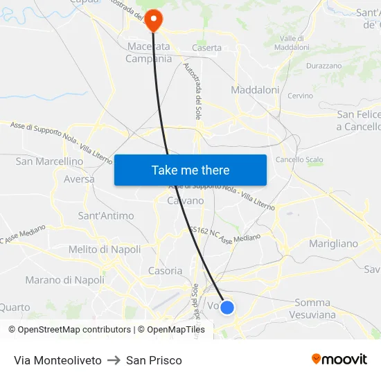 Monteoliveto Street to San Prisco map