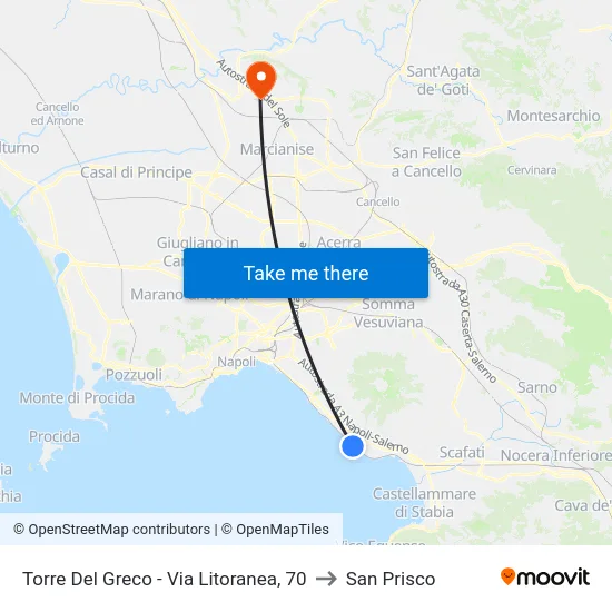 Torre Del Greco - Via Litoranea, 70 to San Prisco map