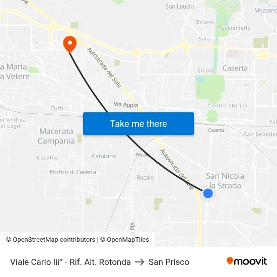 Carlo III Avenue - Roundabout to San Prisco map