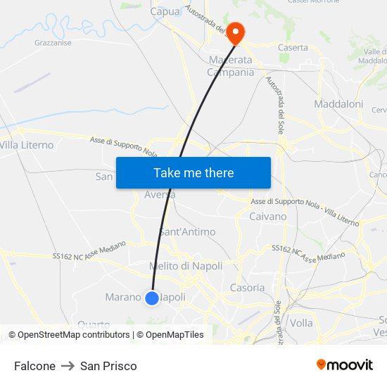 Falcone to San Prisco map
