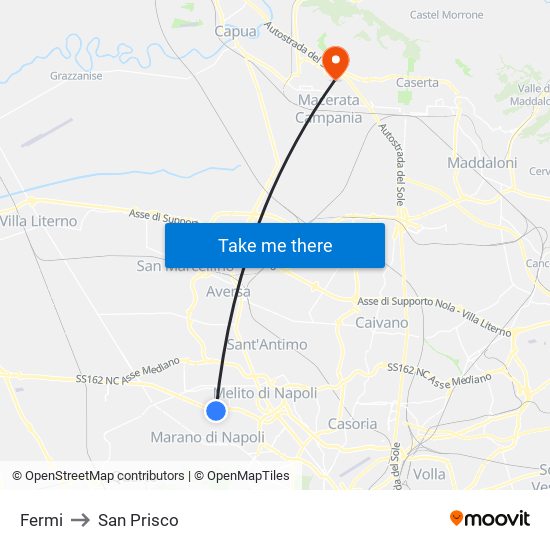 Fermi to San Prisco map