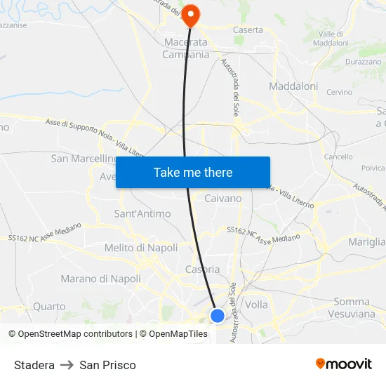 Stadera to San Prisco map